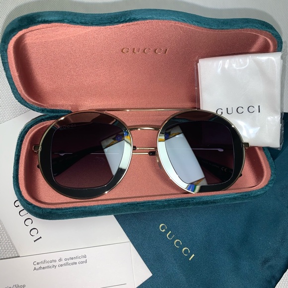 gucci 47mm round sunglasses